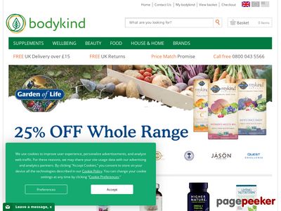 £5 Off £50 at BodyKind Coupon Code