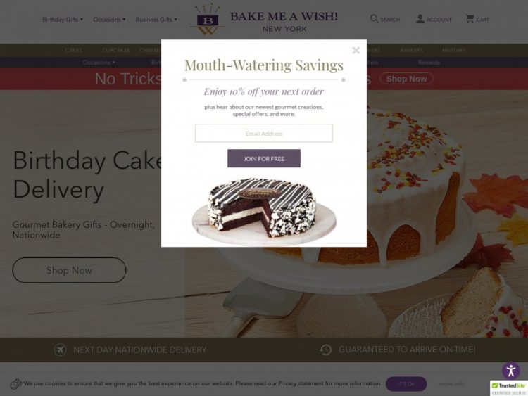 25% Off Sitewide at Bake Me A Wish Coupon Code