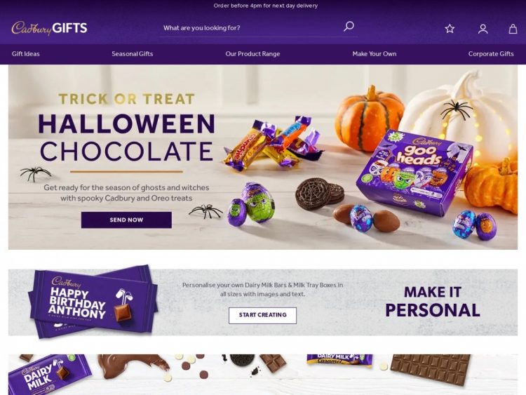 15% Off Valentine’s Day Chocolate at Cadbury Gifts Direct Coupon Code