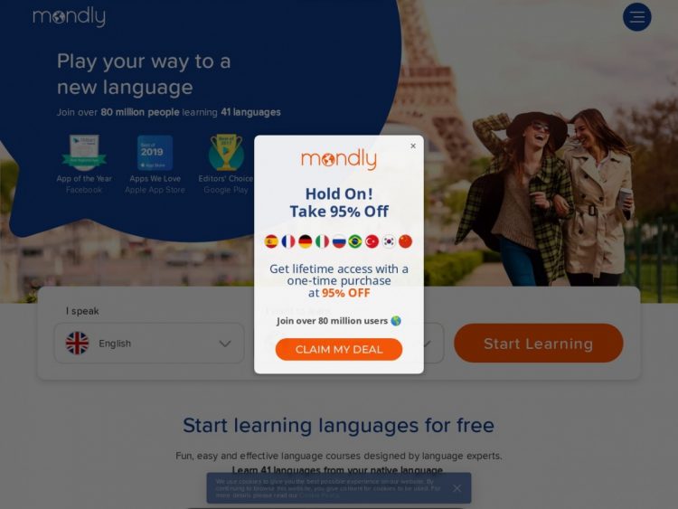 30% Off Mondly Premium 41 Languages Annual Access at Mondly Coupon Code