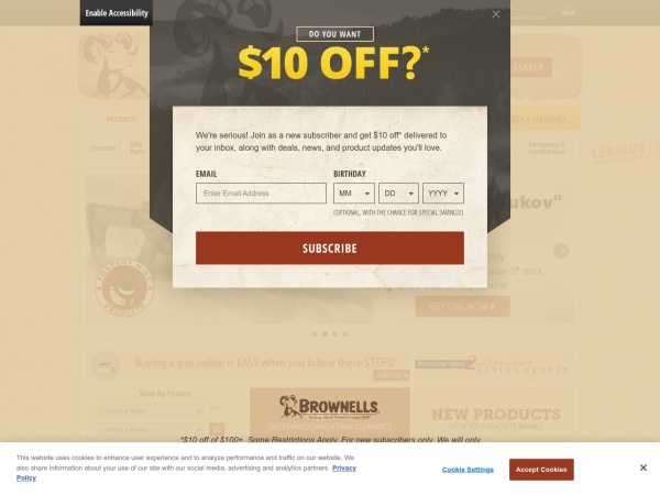 $55 Off $500 at Brownells Coupon Code